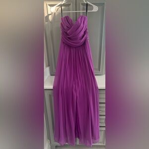 Elegant Purple Strapless Gown